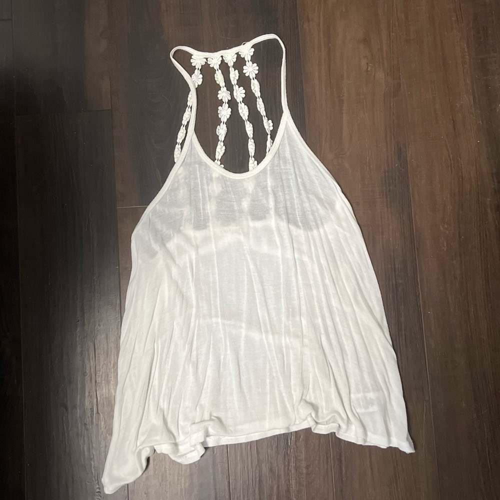Aeropostale. Semi backless white flowy white tank